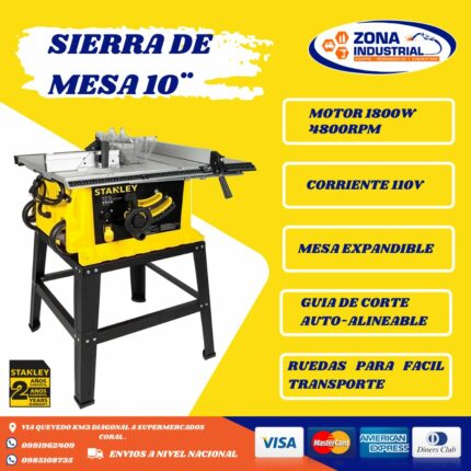 Sierra de Banco Stanley 1800W 10"