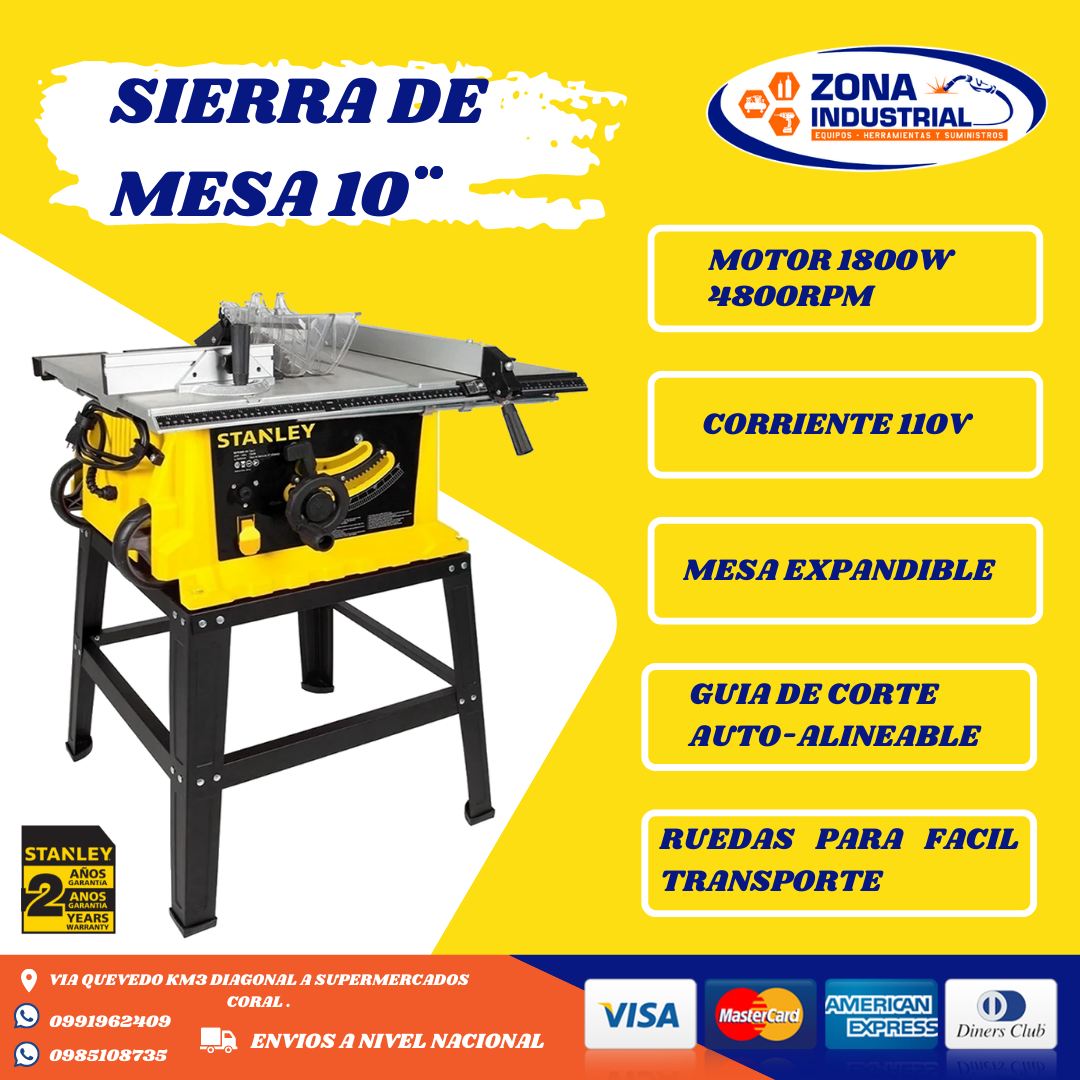 475222103_1042269754585606_6569639355821812440_n Sierra de Banco Stanley 1800W 10" - Imagen 1